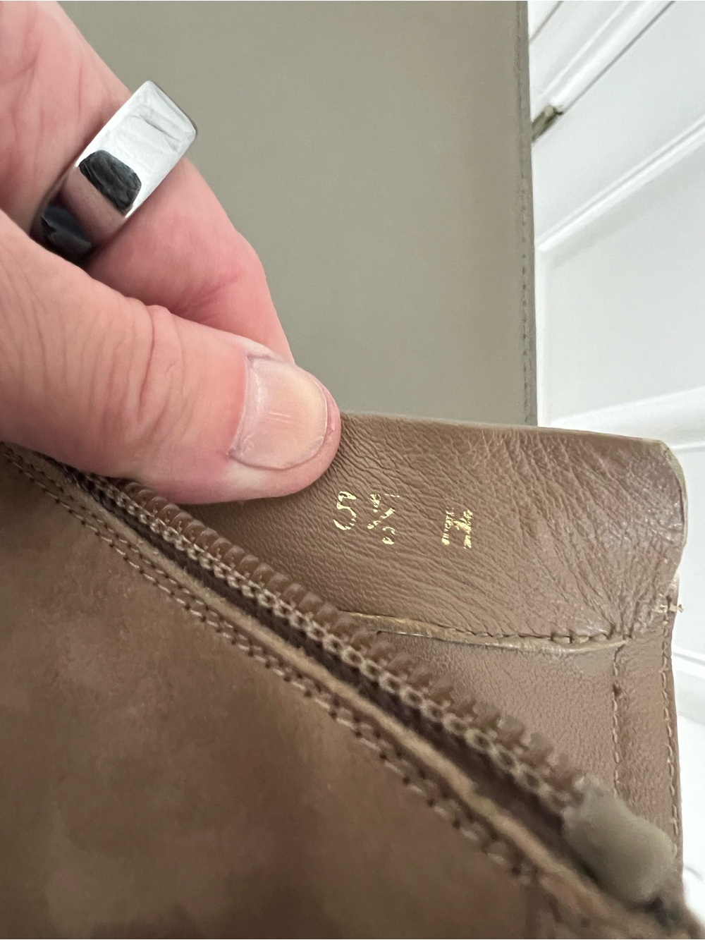 Stuart Weitzman Taupe Suede Perforated Peep-Toe Ankle Boots - Picture 7 of 9